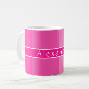 Shock rosa för Chic av personlig, stripe Kaffemugg