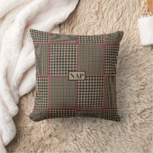 Shock rosa för klassisk Houndstooth Black Taupe