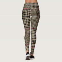 Shock rosa för klassisk Houndstooth Black Taupe