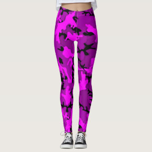 Shock rosa- & för lilor 3D spökeCamo damasker Leggings