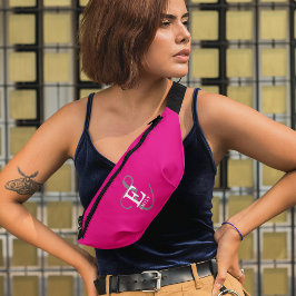 Shock rosa för monogramtypografi för anpassningsba