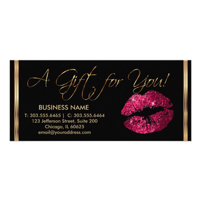 Shock rosa för Söt av presentkort 💋 läppstift Reklamkort (Framsidan)
