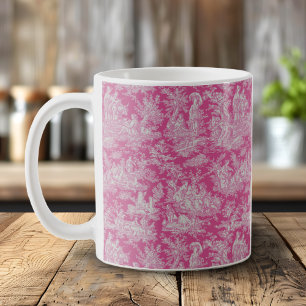 shock rosa för vintage av elegant de jouy kaffemugg