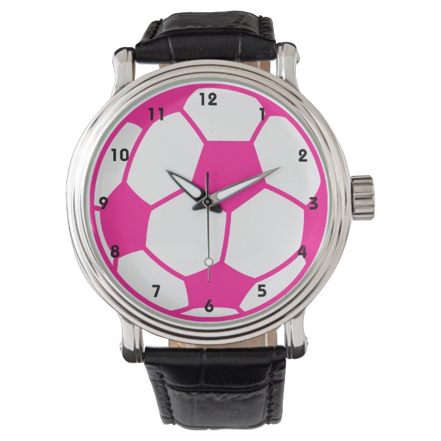 Shock rosa Fotboll Armbandsur (Framsida)
