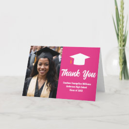 Shock rosa, foto-cute i Studenten Tack Kort