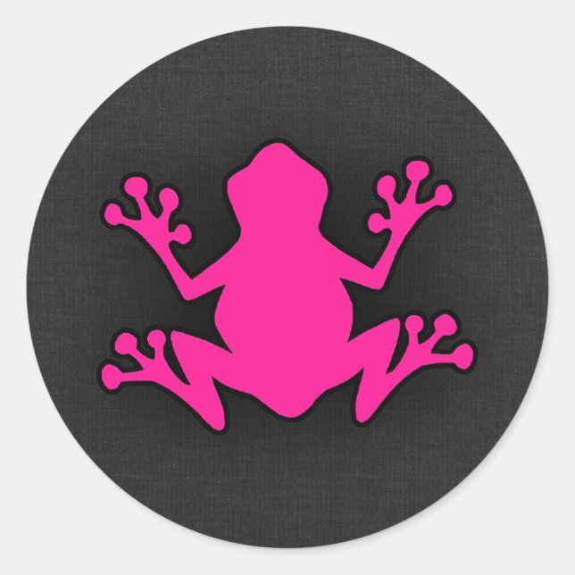 Shock rosa Frog Runt Klistermärke (Framsida)