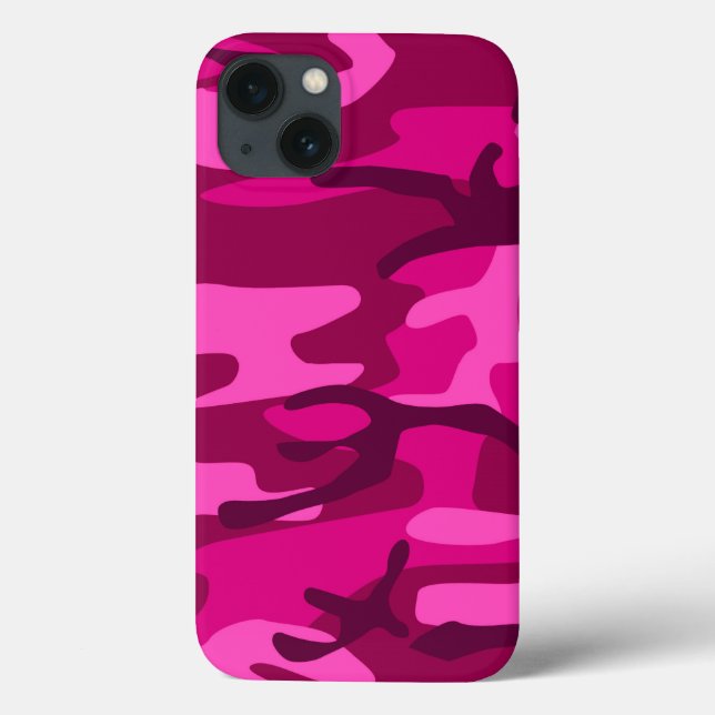 Shock rosa Fuchsia Camo Camouflage Girly Mönster (Baksida)