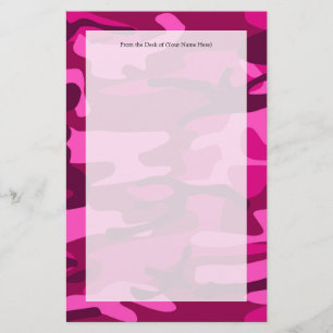 Shock rosa Fuchsia Camo Camouflage Girly Mönster Brevpapper