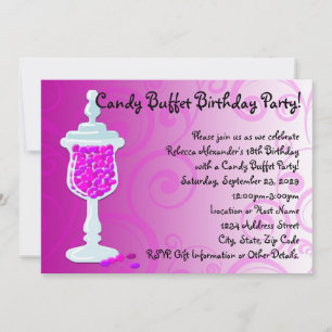 Shock rosa Fuchsia Candy Buffet Inbjudningar
