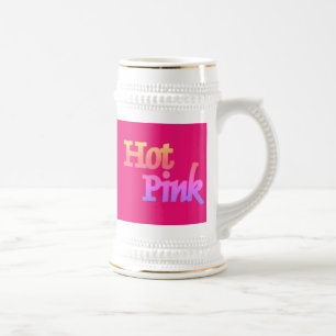 Shock rosa fuchsia lämnat hand, vit stein guld tri sejdel