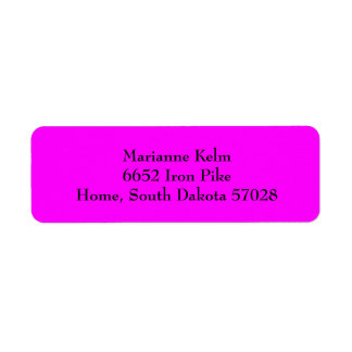 Shock rosa Fuchsia Plain Returetiketters Returadress Etikett