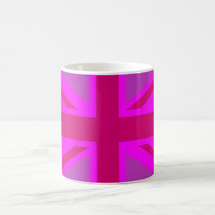 Shock rosa Fuchsia Union Jack Decor Kaffemugg