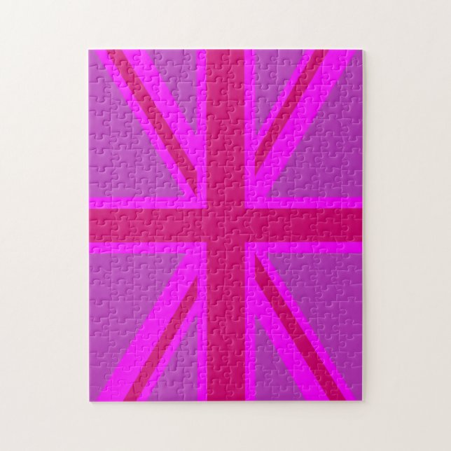 Shock rosa Fuchsia Union Jack Decor Pussel (Vertikal)