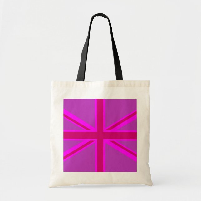 Shock rosa Fuchsia Union Jack Decor Tygkasse (Framsidan)