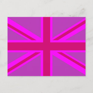 Shock rosa Fuchsia Union Jack Decor Vykort