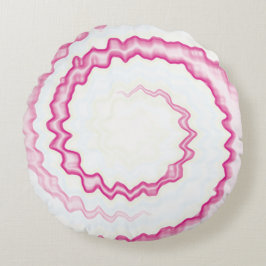 Shock rosa Fuchsia white swirrtie dye Rund Kudde