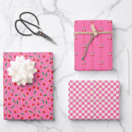 Shock rosa Funky Retro Berry Cherry och Checkers