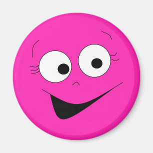 Shock rosa Funny Fånig Ansikte Ansikte Magnet