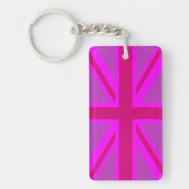 Shock rosa Fushia Union Jack British Flagga Backgr (Framsidan)