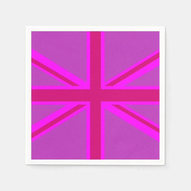 Shock rosa Fushia Union Jack Pappersservett (Framsidan)