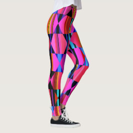 Shock rosa Geometric Hexagons and Triangles Leggings