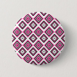 Shock rosa Geometric Inspired Mönster Knapp