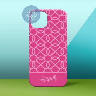 Shock rosa Geometric Mönster med mod namn