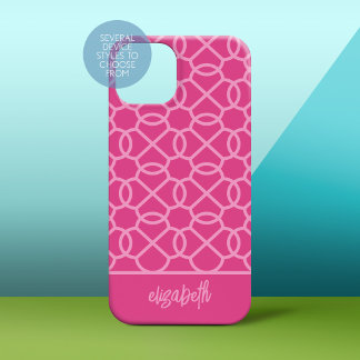 Shock rosa Geometric Mönster med mod namn