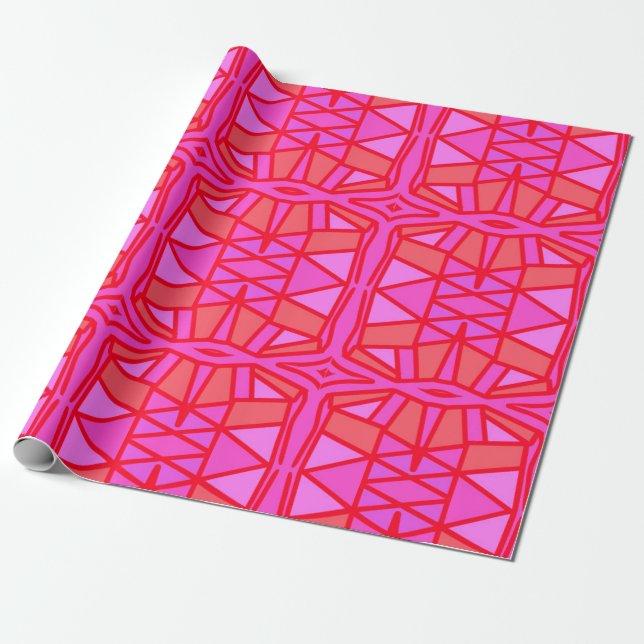 Shock rosa Geometriskt Tillfällen Presentpapper (Utrullad)