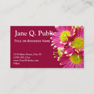 shock rosa Gerber Daisys Business Card-mallar Visitkort
