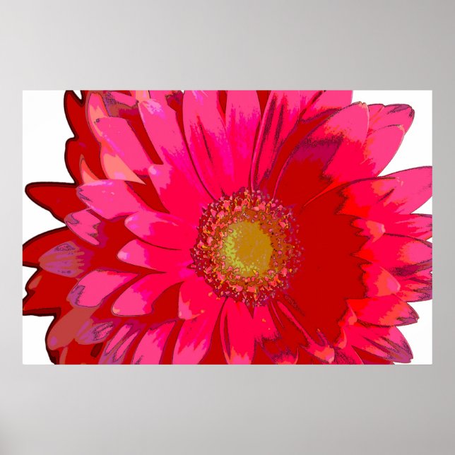 Shock rosa Gerbera Daisy Canvas Poster (Framsidan)