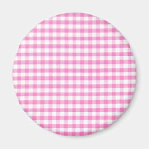 Shock rosa Gingham mönster Magnet