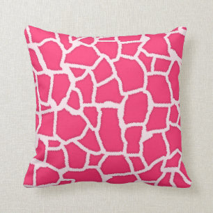 Shock rosa Giraffe Animal Print Kudde