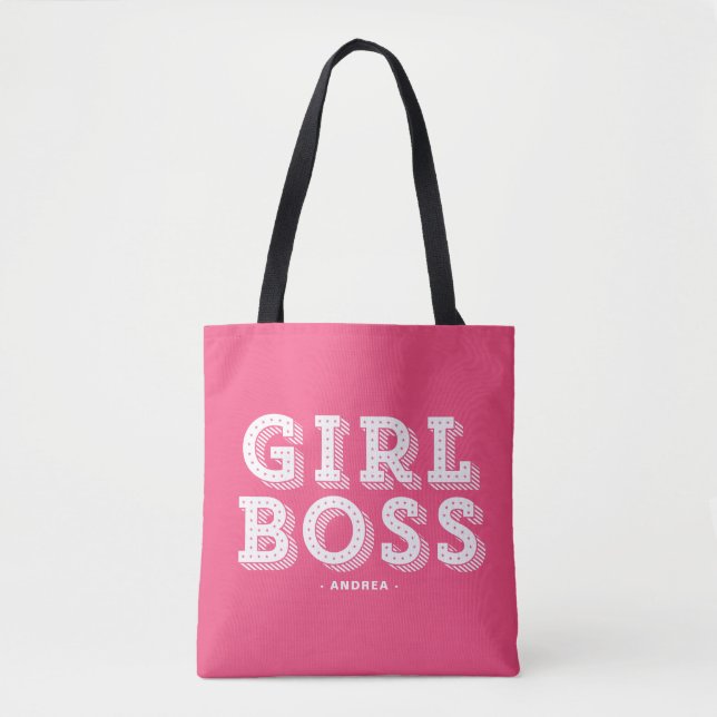 Shock rosa Girl Chef Quote Retro Marquee Tygkasse (Framsida)