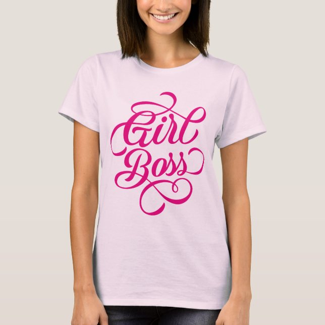 Shock rosa Girl Chef Söt Swash T Shirt (Framsida)