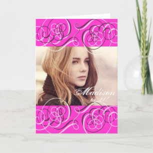 shock rosa Girl's 21st Birthday Party Photo Kort