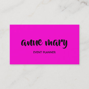 Shock rosa Girly Calligraphy Event Planner-Trendig Visitkort