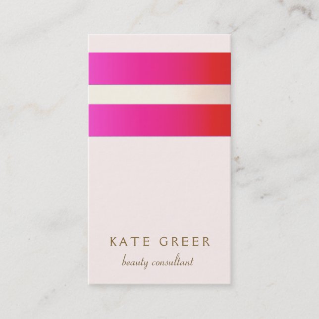 Shock rosa Girly och Feminine Beauty Consultant Visitkort (Framsida)