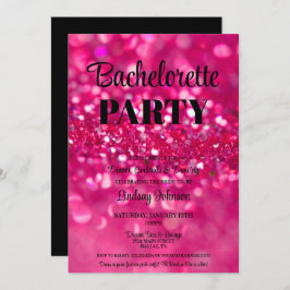 Shock rosa Glam Bachelorette Party Inbjudningar
