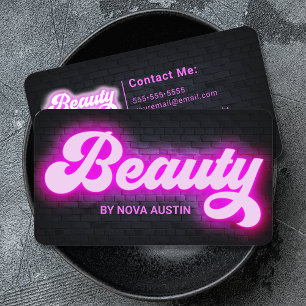 Shock rosa Glam Beauty Salon Hairstylist QR-kod Visitkort