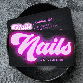 Shock rosa Glam Beauty Salon Nagel Tech QR Code Visitkort