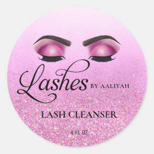 Shock rosa Glam Glitter Lash Bath Shampoo Cleanser Runt Klistermärke