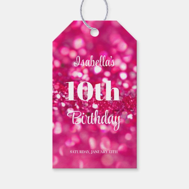 Shock rosa Glam i alla åldrar Presentetikett (Framsidan)