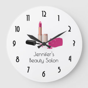 shock rosa Glam Lipstick & Nagel Polska Snyggten Stor Klocka
