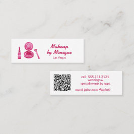 Shock rosa Glam Makeup Artist QR-kod Mini Visitkort