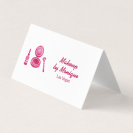 Shock rosa Glam Makeup Artist QR-kod Visitkort