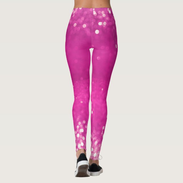 Shock rosa Glitter Bokeh Leggings (Baksida)