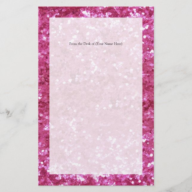 Shock rosa Glitter Brevpapper (Framsida)