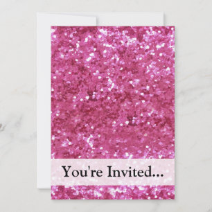 Shock rosa Glitter Inbjudningar