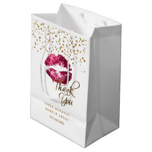 shock rosa Glitter-läppstift på vit - Tack